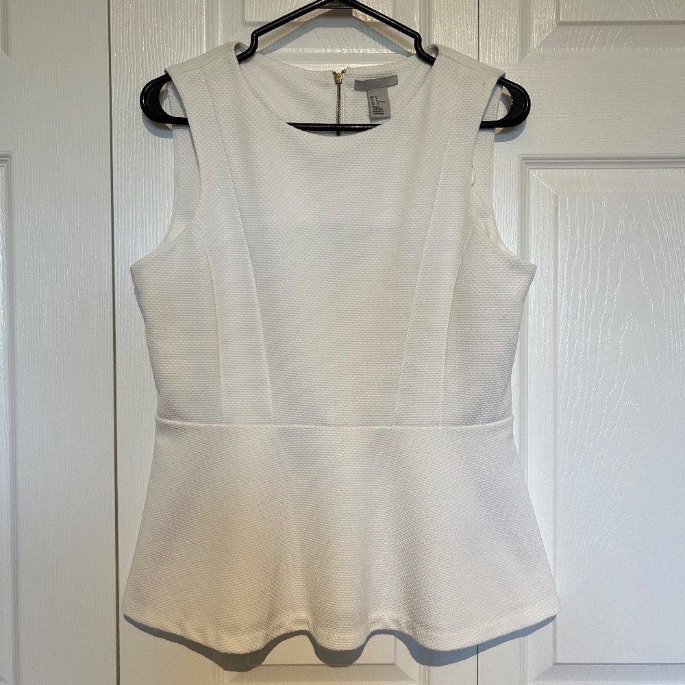 White Peplum Top